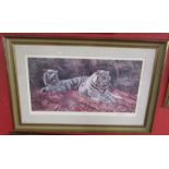 L/E signed print - White Tigers, Ever Watchful by Anthony Gibbs