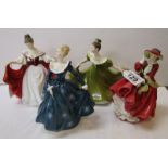 Collection of Royal Doulton figurines HN2329, HN1834, HN2265 & HN2334