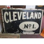 Large enamel oil advertising sign - 'Cleveland No.1' (Jordan of Bilston) - 183cm x 122cm