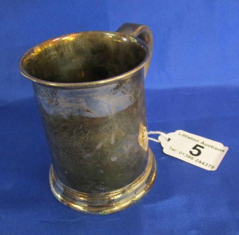 Silver tankard - Approx 128g