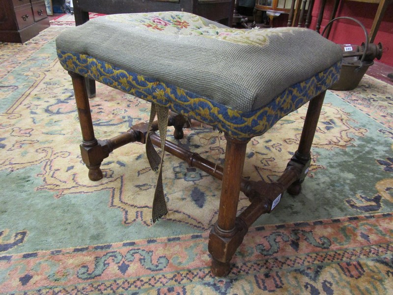 Antique upholstered stool