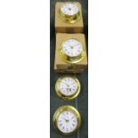 4 miniature reproduction ships clocks