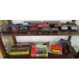 2 shelves of Dublo railway - Mostly engines & carriages