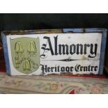 The original Almonry Heritage Centre sign