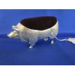 Silver pig pin cushion marked 800