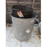 2 Lister milk filters & galvanised bucket