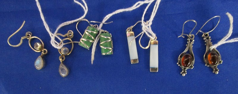 Collection of silver earrings