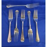 6 silver forks (Approx 281g)