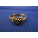 Gold sapphire & diamond set ring