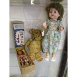 Toy doll, teddy & Pelham puppet