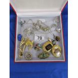 Collection of costume jewellery to include brooches