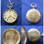 Silver Omega pocket watch