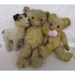 3 mohair teddies to include Merrythought