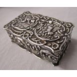 Silver trinket box adorned with cherubs