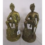 2 brass minor statues