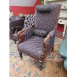 Victorian mahogany library chair