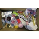Collection of semi precious stones and flower arranging supplies