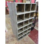 French double sided pigeon hole cabinet - H: 130cm W: 65cm D: 60cm