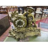 French brass figure mantle clock