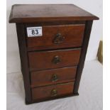 Miniature mahogany chest of 4 drawers