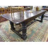 Early oak refectory table - H: 78cm L: 248cm W: 96cm