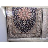 Blue ground keshan carpet - 2.3m x 1.6m