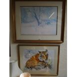 2 prints to include tiger - 1 L/E & signed