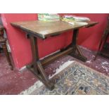 Solid oak Gothic style pub table