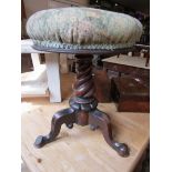 Victorian barley-twist adjustable piano stool