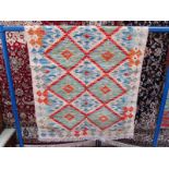 Vegetable dye wool choli kelim rug - 1.25 x .83m