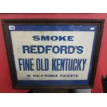 Framed tobacco advertising sign