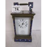 Enamelled carriage clock