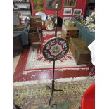 Mahogany & tapestry Victorian pole screen