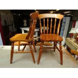 Set of 6 beach spindle-back kitchen chairs