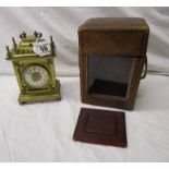 Good quality Victorian bracket clock with repeater mechanism, key & leather case (working)