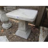 Clasico bird bath - square bird bath adorned with a rose