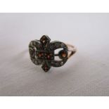 Gold diamond & garnet set ring