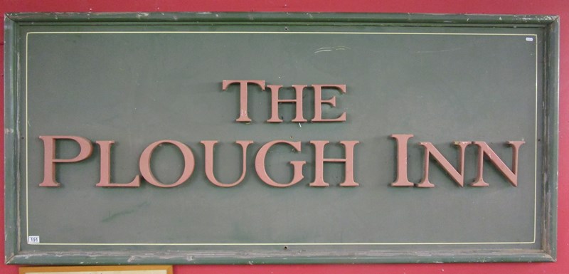 Large pub sign - The Plough Inn - Original sign from Bidford on Avon (90cm x 200cm)