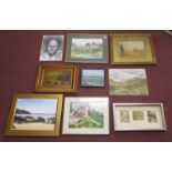 Collection of watercolours & oils