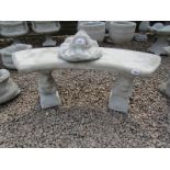 Stone squirrel bench - curved seat on squirrel plinths