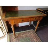 French walnut leather top table