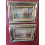 Pair of oils - Harbour scenes signed Mafonso