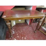 Victorian pollard oak centre table with makers label 'George Davis'