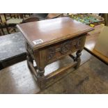 Carved oak box stool