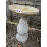 Vineyard bird bath - adorned with vine leaves