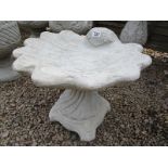 Stone shell bird bath - large shell on decorative base