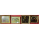 Collection of 4 oil paintings / oleographs