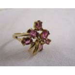 Gold pink tourmaline set ring