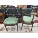 Pair of early 19C open armchairs