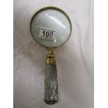 Large magnifying glass with glass handle